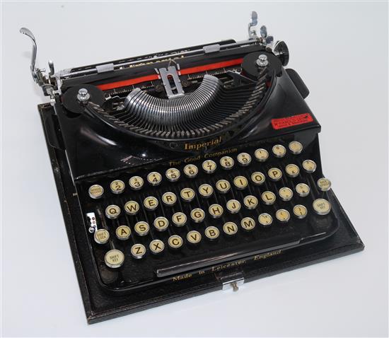 1935 cased Imperial typewriter with original bill